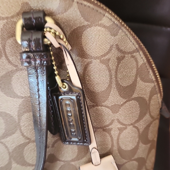 Coach Tan and Black Signature Satchel Slightly Used. - Picture 6 of 6